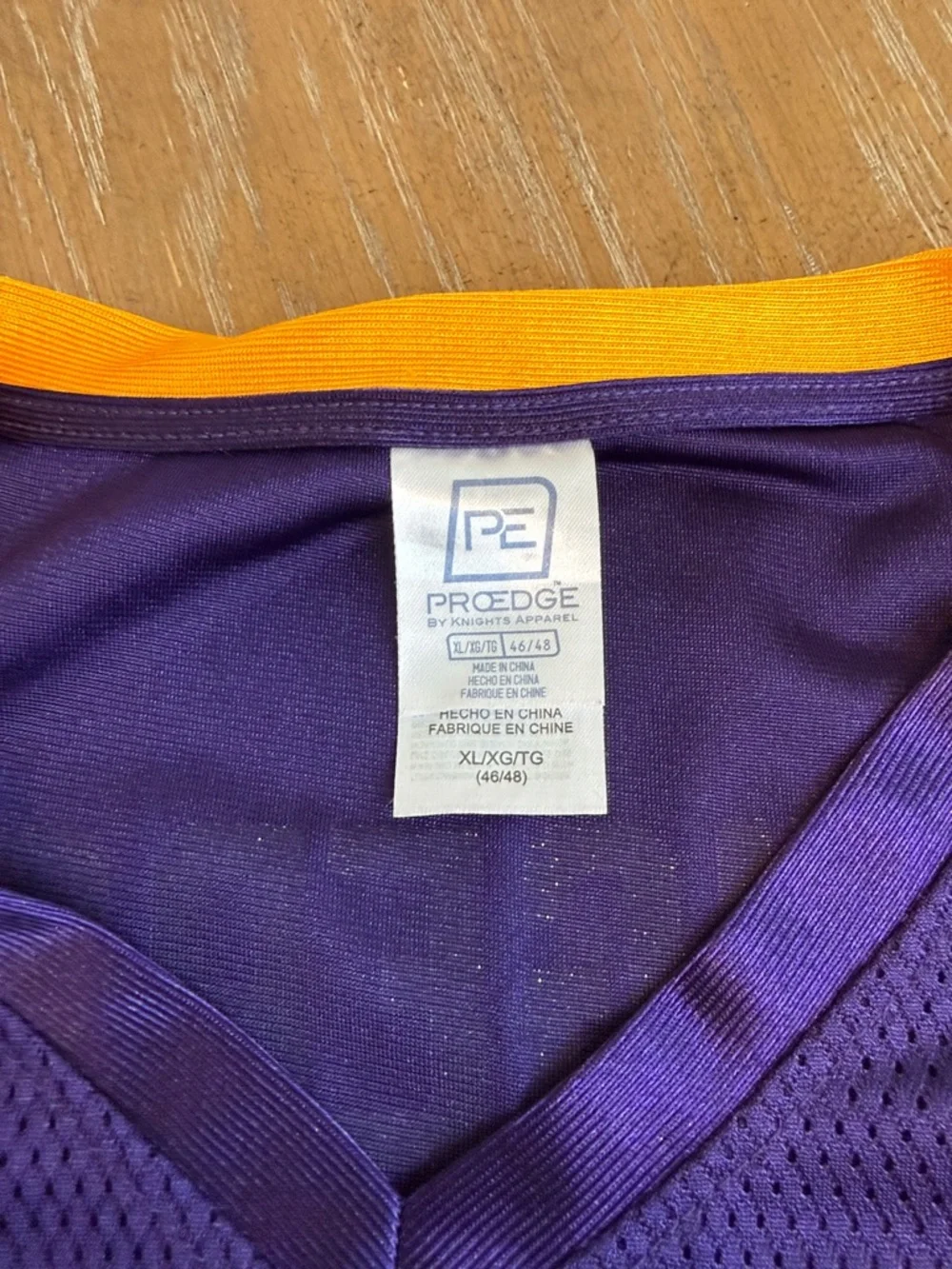 Pro Edge LSU Purple & Gold Football Jersey #18 - Picture 3 of 8